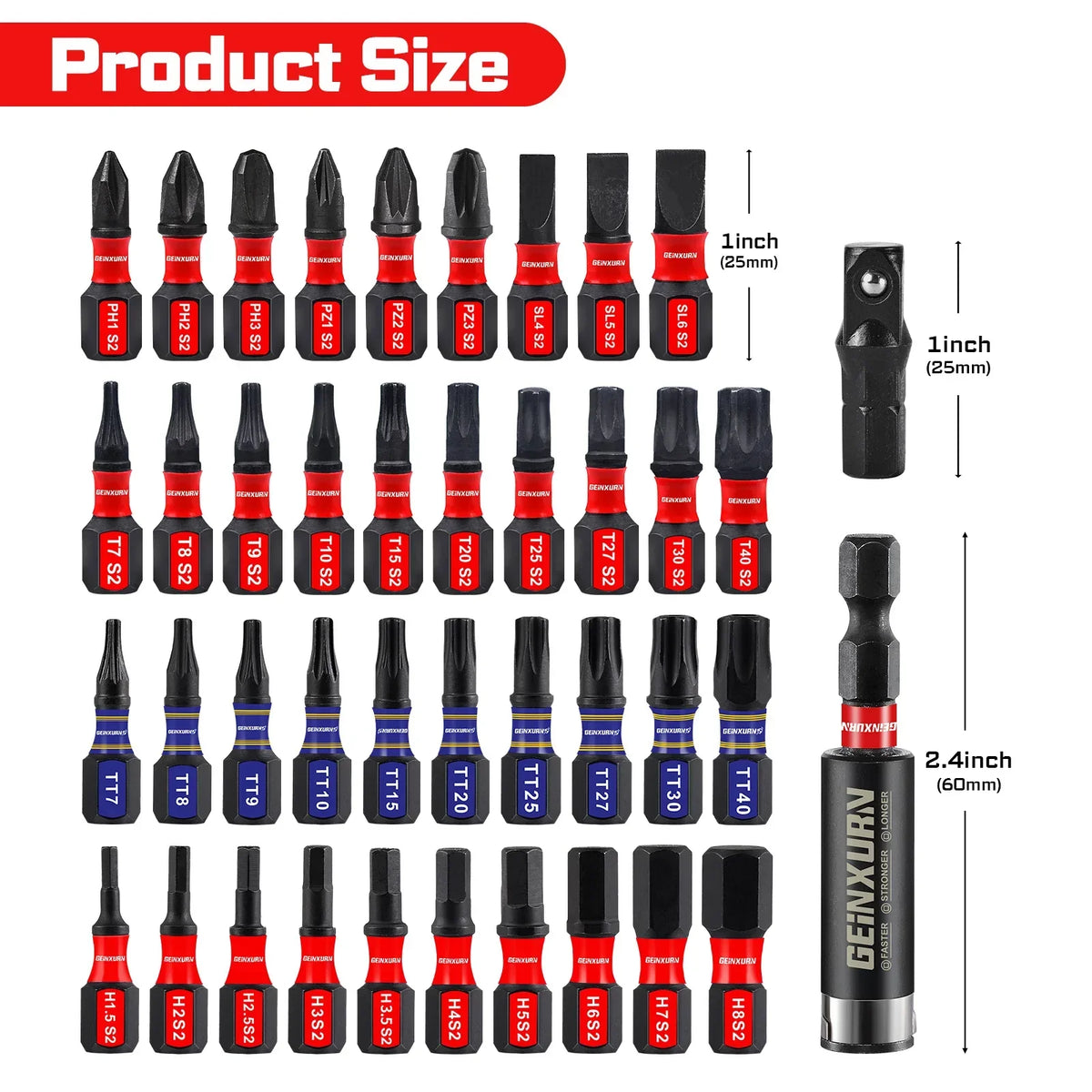 Impact Screwdriver Bits Kit S2 Steel 32Piece With Magnetic Bit Holder And Case Fall 2025 DIY Gift