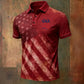 Light men's polo shirt - graphic flag print, cotton, casual summer wear for outdoor events