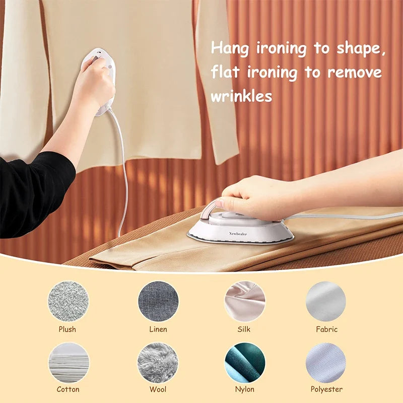 Mini Travel Iron for Clothes - Travel-Friendly Motor-Driven Iron, Fast Heating 30s, Dual Voltage 220V