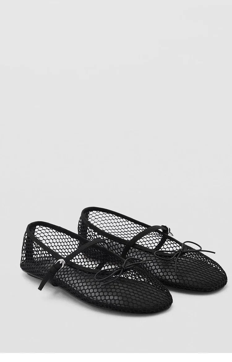 Women’s Breathable Ballet Flats - Mary Jane, Mesh, Summer