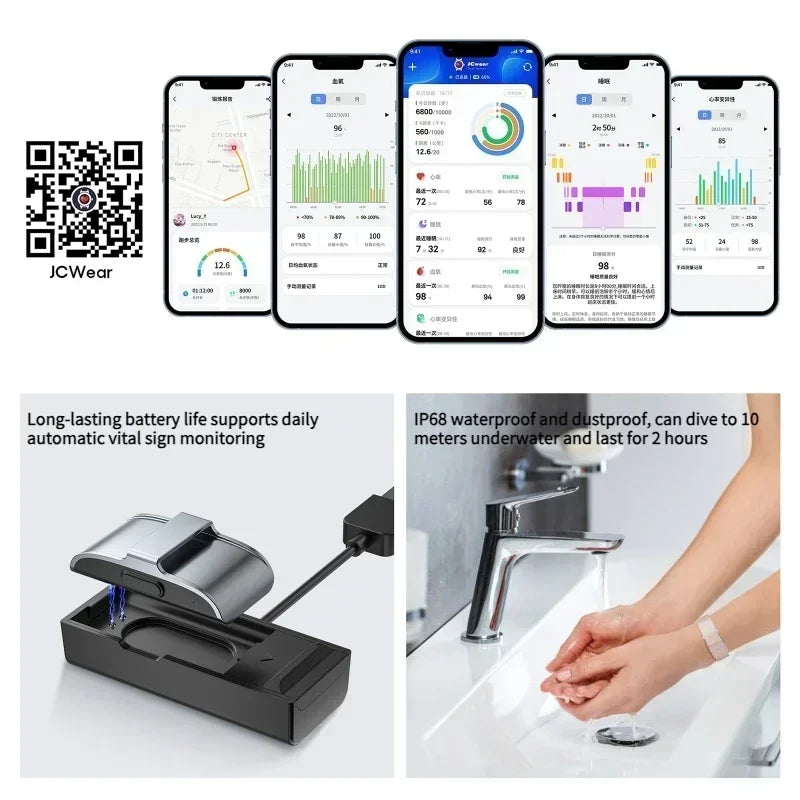 Fitness Tracker Heart Rate Monitor Blood Pressure Pedometer Water-Resistant Smart Wristband Spring 2026 Gift