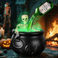 Cauldron Witch Fog Machine Halloween Prop With LED Glow
