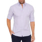 Casual Men's Oxford Zipper Shirt - Elastic Cotton Slim Fit for All Seasons