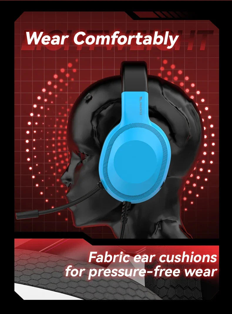 Gaming Headset Wired Light With Omnidirectional Mic