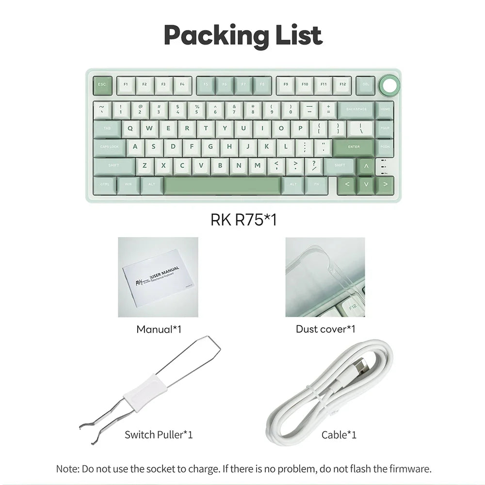 Keyboard Mechanical R75 Gasket 80Key RGB Hot Swap Spanish