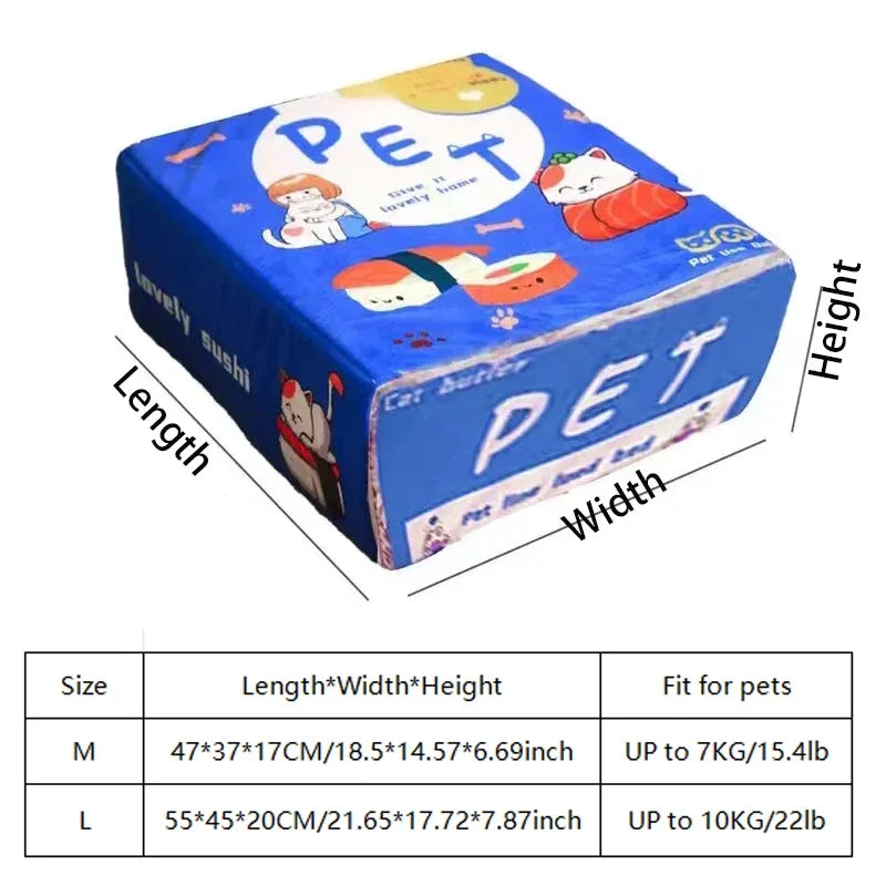 Bed Cat Enclosed Biscuit Box House Pull Out Zipper Cushion Cozy Fall 2025 Private Retreat Washable