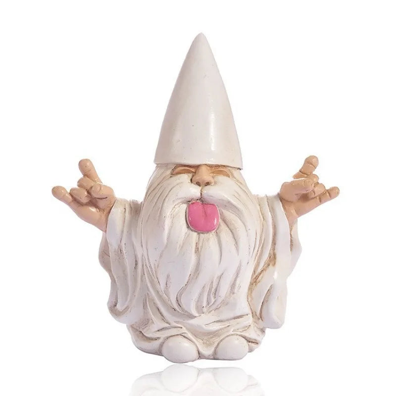 Gnome Garden Statue Resin Funny Tongue Out Outdoor Ornament For Patio Decor All-Season Yard Accent