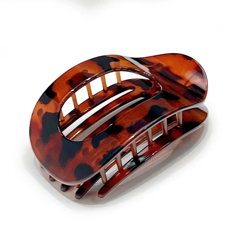 Claw Hair Clip Oval Design Leopard Print Acrylic Barrettes Spring 2026 Trend Gift