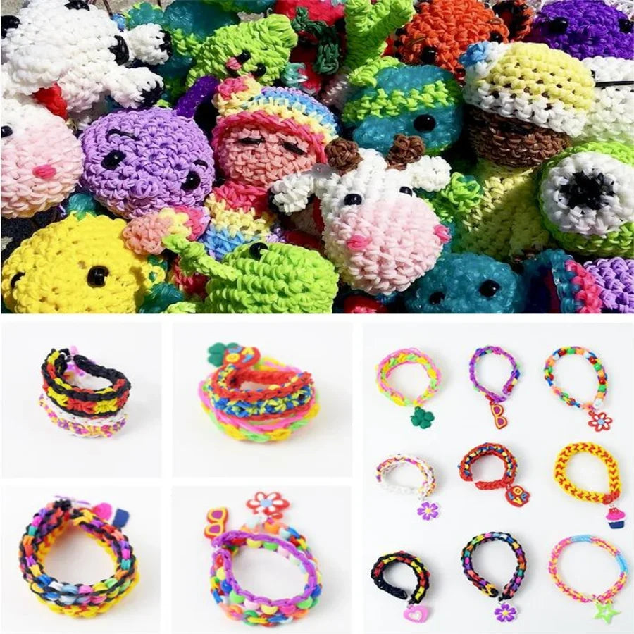 Creative Jewelry Making Kit with 24 Grid Rubber Bands - Vibrant DIY Bracelet Kit for Young Crafters, Ideal Gift for Colorful Creations