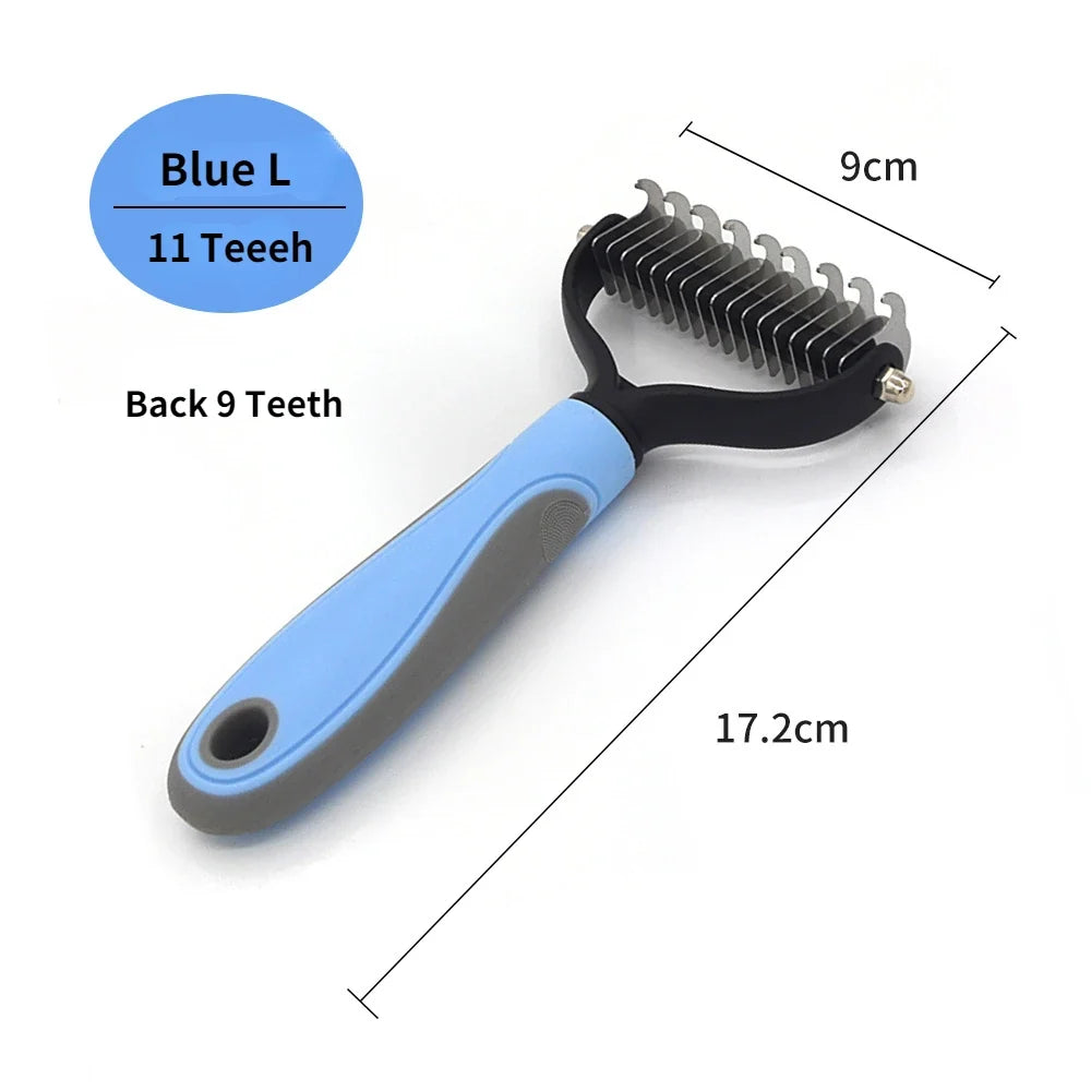 Pet Grooming Maintenance Deshedding Brush for Dogs & Cats - Fur Remover & Knot Cutter Comb