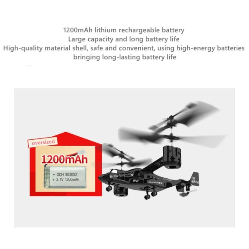 Helicopter RC Drone Altitude Hold Ready To Fly Tiltrotor Style Fall 2025 Gift LED Lights 3D Flips