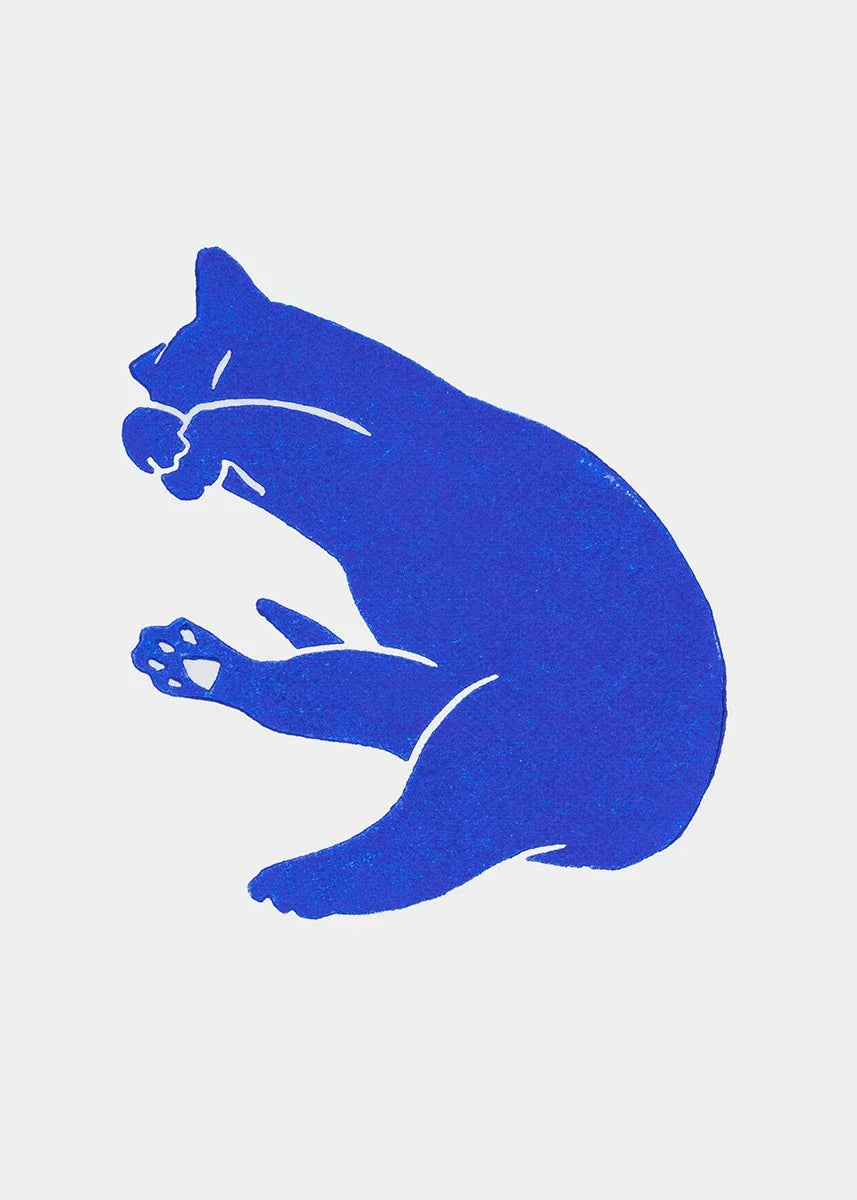 Klein Blue Abstract Canvas Wall Art Vertical Contemporary Print