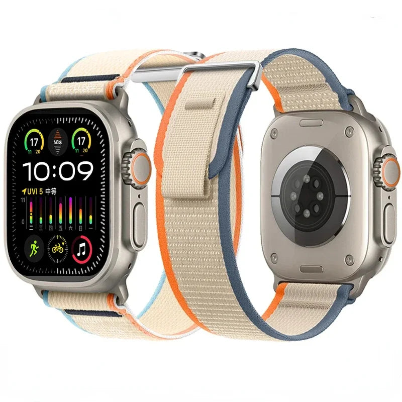 Trail Nylon Loop Apple Watch Band - Breathable Sport Strap for Ultra 3 2, Series 11 10 9 8 7 41-49mm