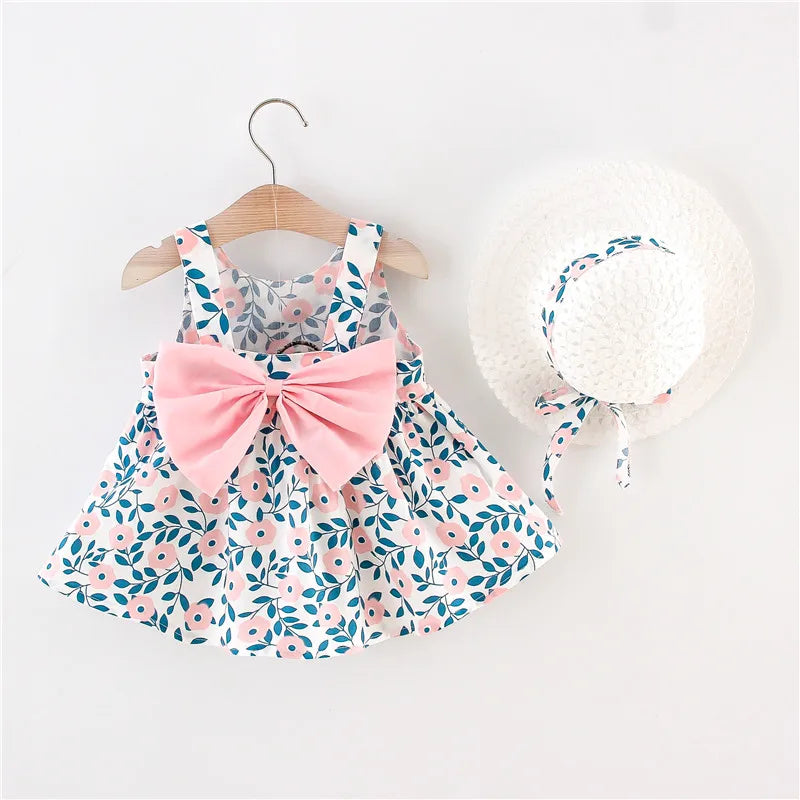 floral a-line, flowy cotton-polyester, for summer beach party – Plush baby girl dress