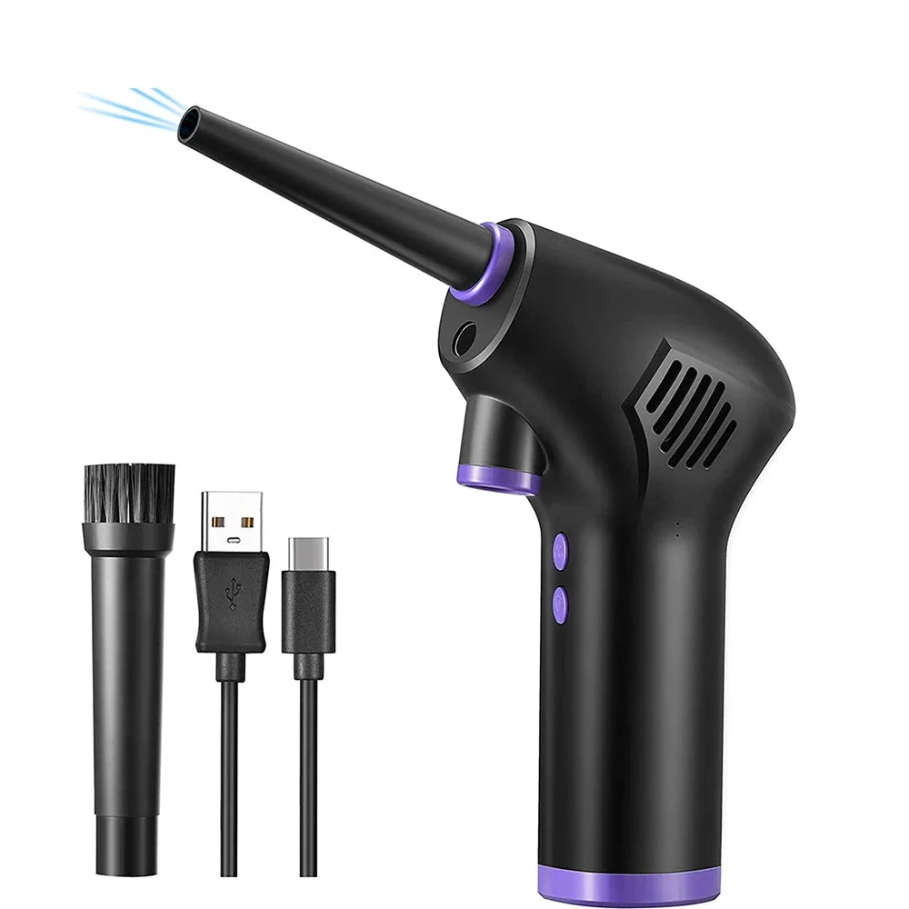 Cordless Air Duster Travel-Friendly 15000mAh Motor-Driven Cleaner - USB Battery-Powered Compressed Air Blower