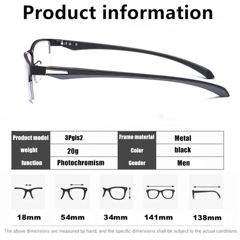 Glasses Reading Progressive Multifocal Photochromic Half Frame Fall 2026 Anti-Blue Light Far Sight Eyewear