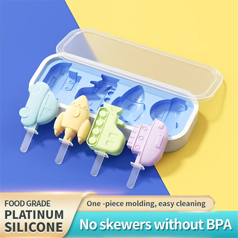 Reusable Silicone Ice Cream Mold and Ice Pop Maker - Food Grade, Non-Stick, Simple to Clean, Temperature Resistant