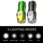 Tactical LED Mini Flashlight - USB Battery-Powered 5 Modes Work Light for Hiking, Camping, Car Repair, Travel-Friendly Torch with Clip & Magnet