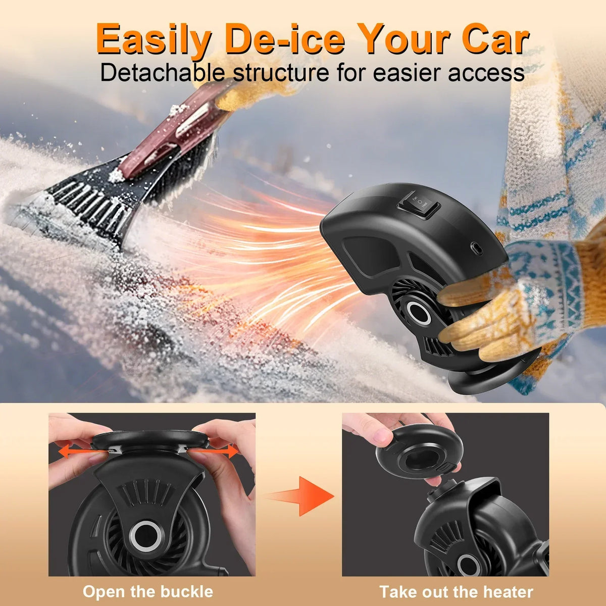 Heater Car Defogger 12V/24V 2-in-1 Heating And Cooling Plug In Windshield Defroster, Winter 2025 Ready