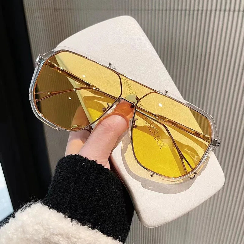 Sunglasses Oversized Women 2025 Unique One Piece UV400 Fashion Eyewear