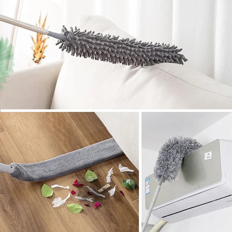 Microfiber Cleaning Device Kit - 4PCS Long Handle Duster & Brushes for Household Cleaning