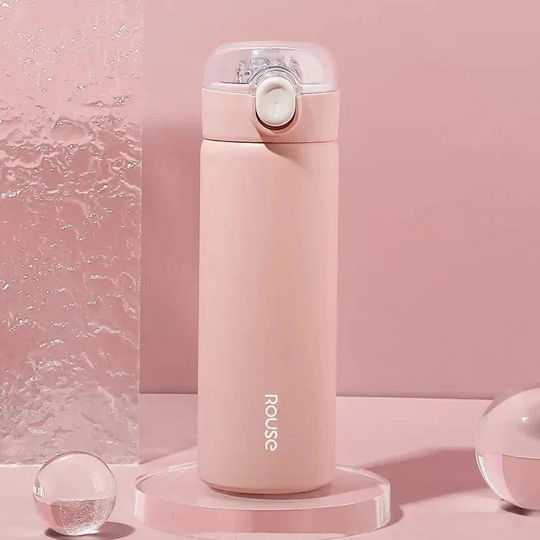 Stainless 380ml Steel Vacuum Flask With Straw Girls Thermos