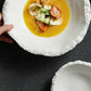 White Porcelain Rock Edge Soup Bowl Contemporary Tableware