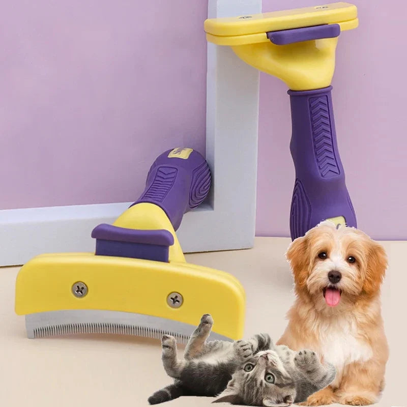 Stainless Steel Pet Grooming Brush - Anti-Lice Comb for Dogs & Cats, Hair Maintenance Supplies