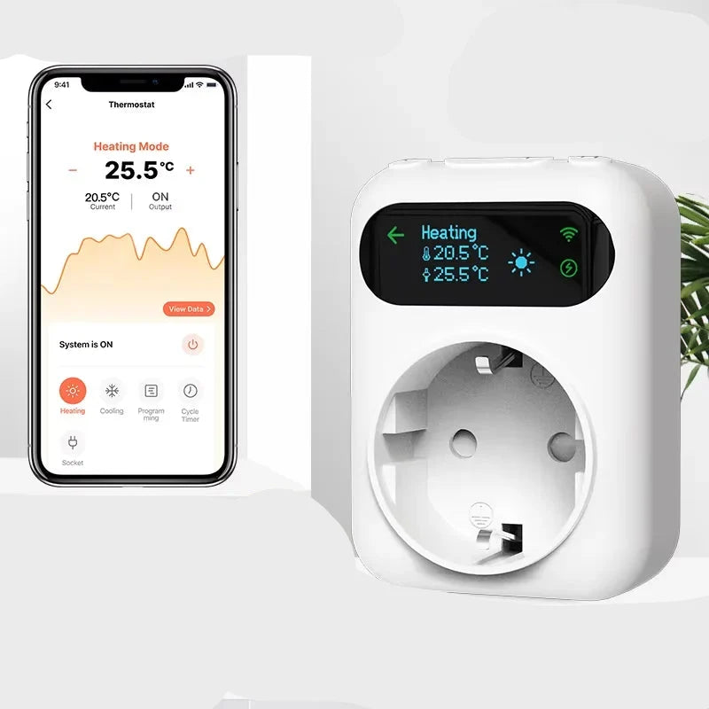 Smart Thermostat Socket With 3M NTC Sensor WiFi Outlet Plug Fall 2025 Smart Household Trend Remote Temperature Control