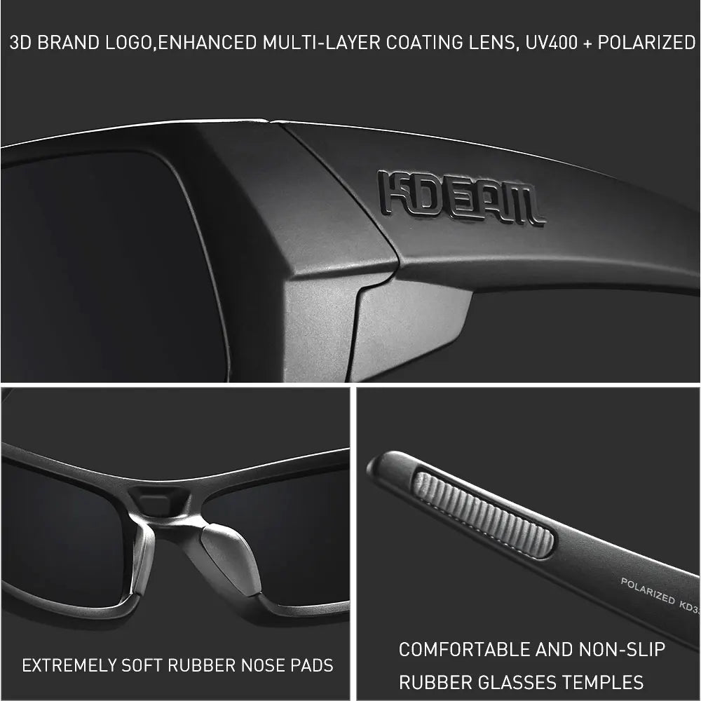 Sunglasses Photochromic All-Black Frame Fishing Sunglasses Summer 2026 Night Driving Comfort Case Included