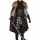 Medieval Leather Brigandine Tunic Coat for Cosplay and LARP, Adjustable Size 80-105cm, Brown-2