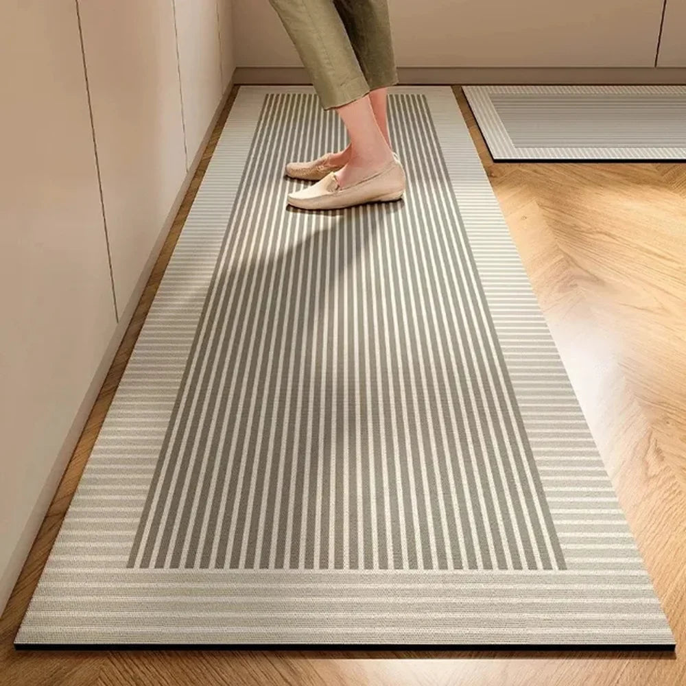 Minimalist Japanese Cream Anti Slip Floor Mat Kitchen