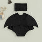 Plush Baby Romper - Long Ruffle Sleeve, Cotton, Halloween