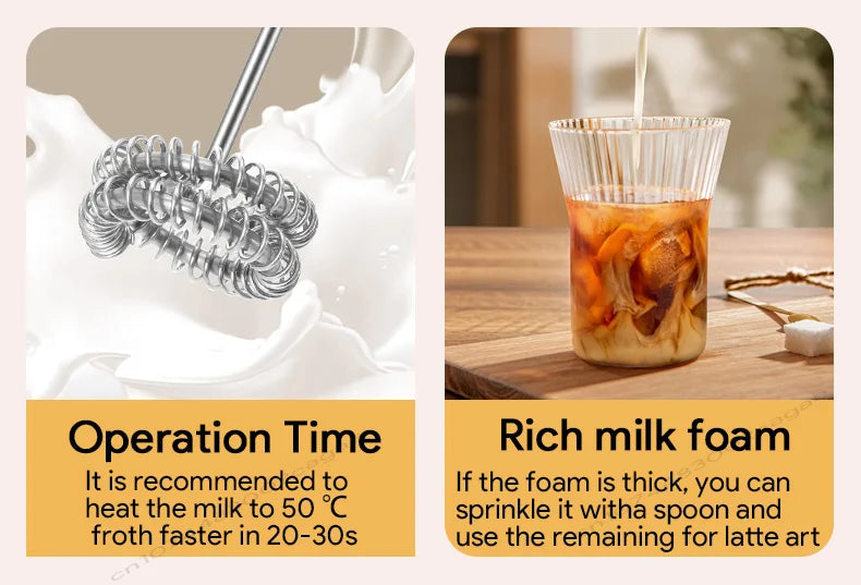 Hand-Held Foam Maker Egg Beater Coffee Drink Wand 2026 – USB Battery-Powered Motor-Driven Milk Frother 3-Speed