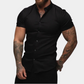 Stylish Short Sleeve Men's Shirt in Black, Blue, Gray, Red, and White - Comfortable Casual T-Shirt for Everyday Wear-1
