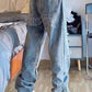 High-Waisted Stacked Women's Jeans, Trendy Relaxed Fit Denim, Comfortable 100% Cotton, Available in Light Blue, Dark Blue, Black-1