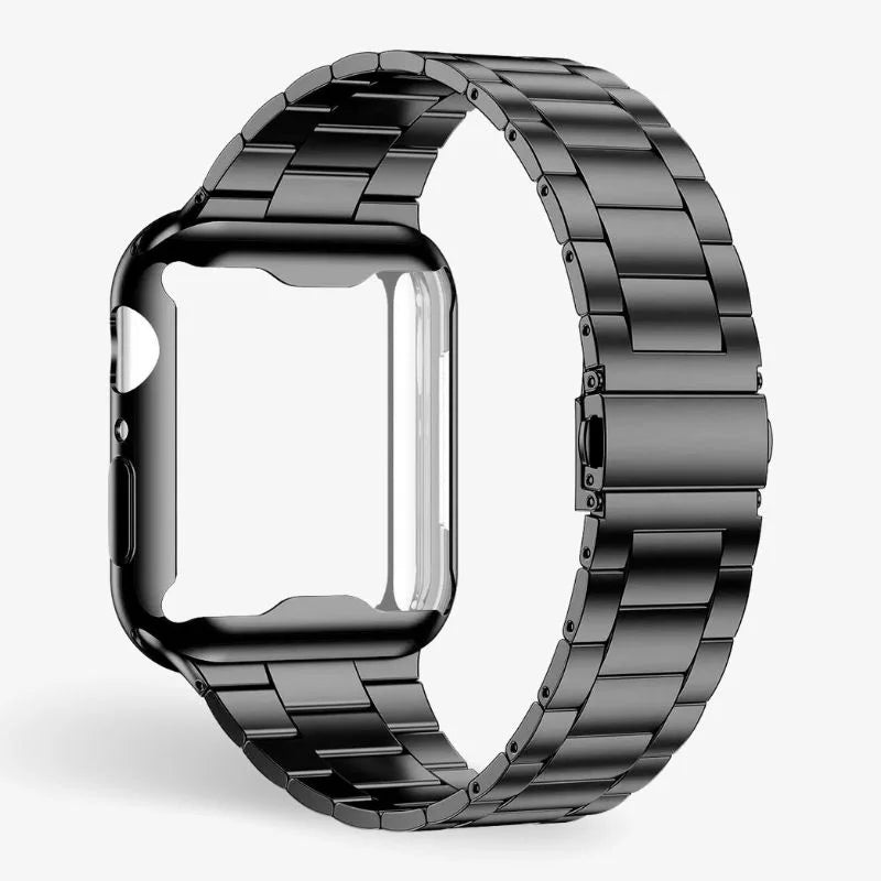 Steel Stainless Watch Band With Protective Case Secure Fit