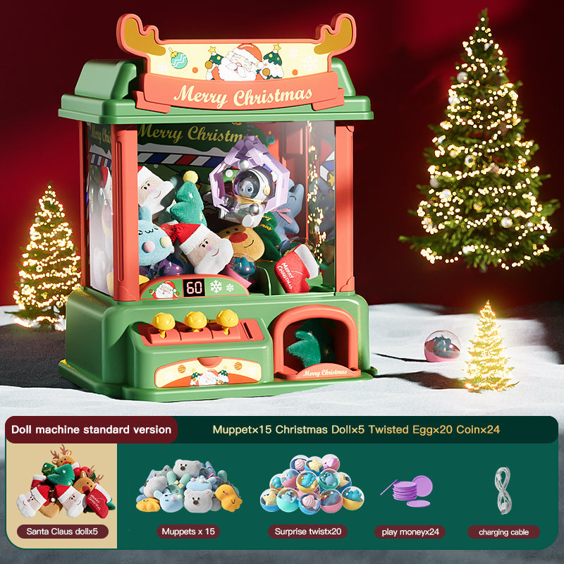 Interactive Christmas Doll Claw Machine Top-Grade Kit A - Coin Operated Fun Toy for Kids, Festive Gift Idea