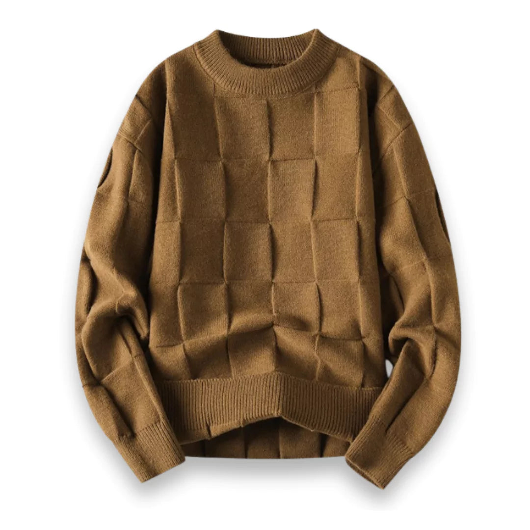 Plush Timeless Men's Sweater - Crewneck, Cotton, Office Wear