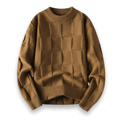 Plush Timeless Men's Sweater - Crewneck, Cotton, Office Wear