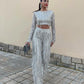 Elegant Ladies Crop Top Set with Matching Pants, Soft Breathable Fabric, Flattering Fit for Summer Fashion, Casual Outings and Festivals-5