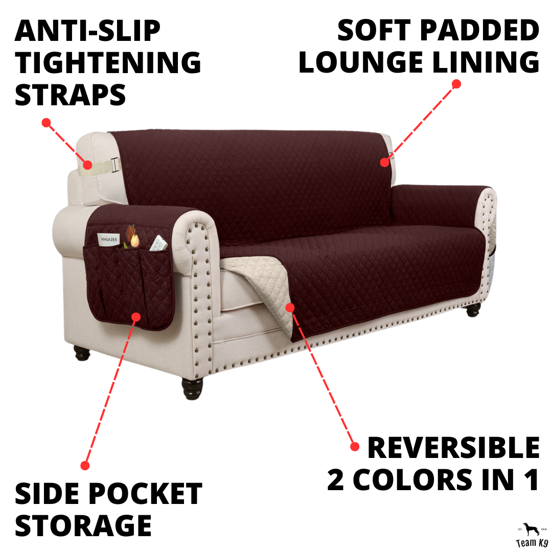 Cover Couch Furniture Protector With Side Pockets And Back Straps Reversible Colors Fall 2025 Pet Friendly