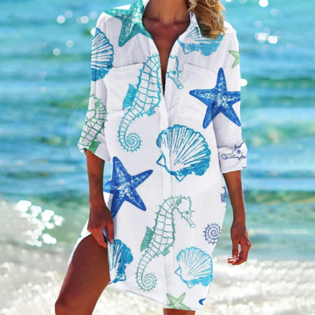 Variant image for Linen Shirt Dress for Women, Elegant Cotton Blend, Adjusted Fit for Office and Casual Occasions, Available in Multiple Sizes-9