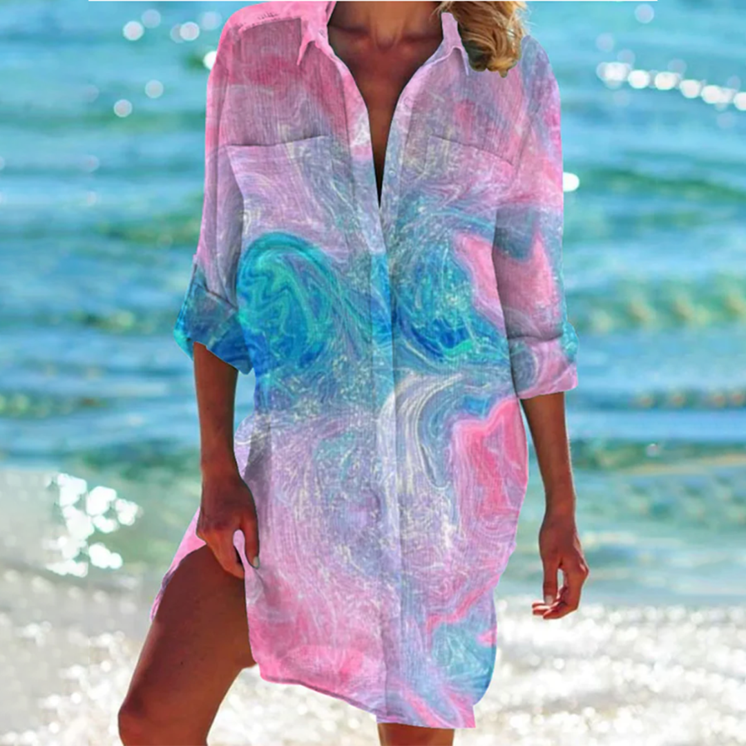 Linen Shirt Dress for Women, Elegant Cotton Blend, Adjusted Fit for Office and Casual Occasions, Available in Multiple Sizes-5