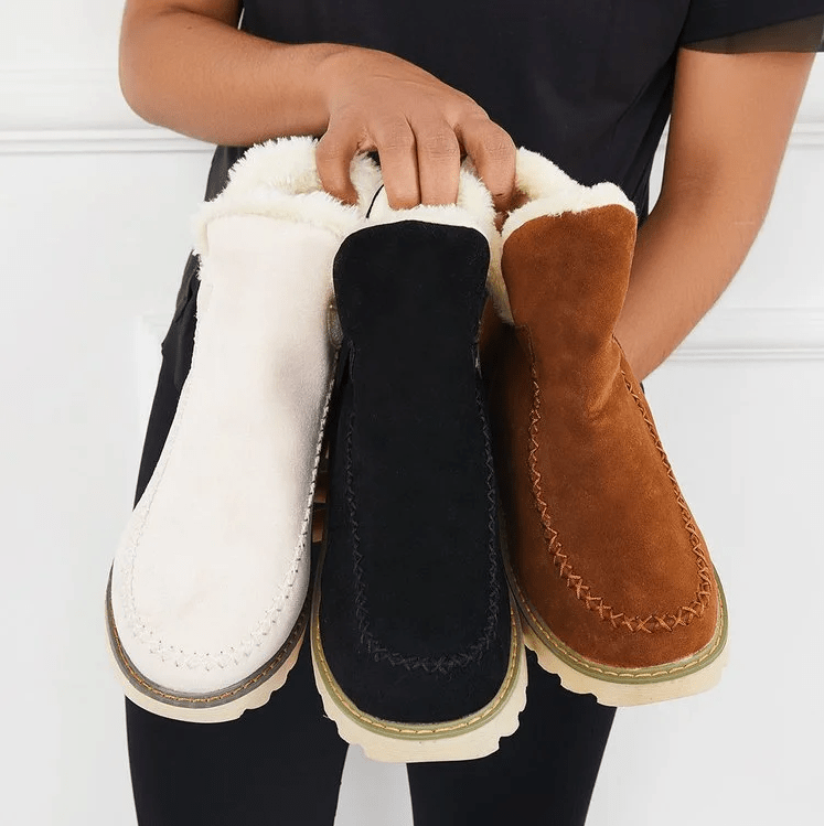Women’s Insulating Winter Boots - Ankle Suede, Fleece Lined