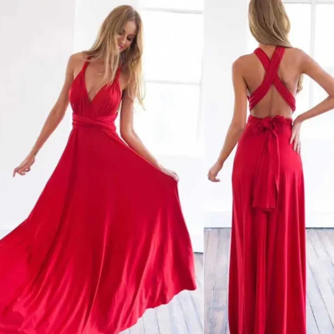 Variant image for Elegant Floral Maxi Dress for Women - Flattering Wrap Design, Comfortable Fabric, Versatile Long Dress for Any Occasion-29