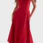 Women's Midi Bustier Corset Dress - Elegant Summer Cocktail Dress in Lightweight Fabric-5