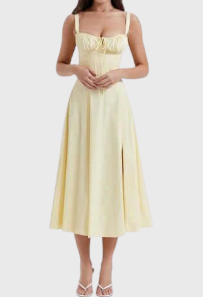 Variant image for Women's Midi Bustier Corset Dress - Elegant Summer Cocktail Dress in Lightweight Fabric-29