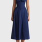 Variant image for Women's Midi Bustier Corset Dress - Elegant Summer Cocktail Dress in Lightweight Fabric-31