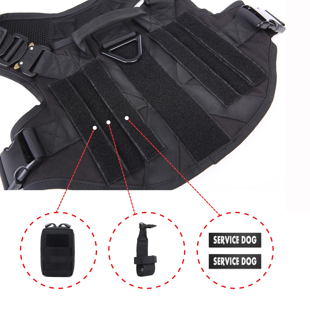 Tactical2025 Edition Dog Harness System All-In-One Training Bundle No-Pull Harness MOLLE Pouches Travel Water Bowl Holiday